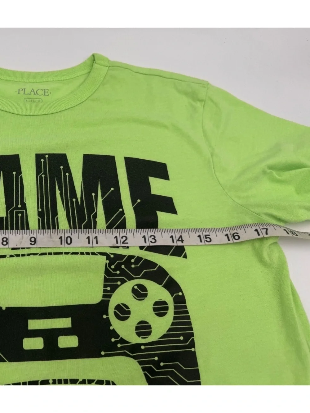 Children's Place Kids XL 14 Lime Green 'Game Mode' Graphic T-Shirt
